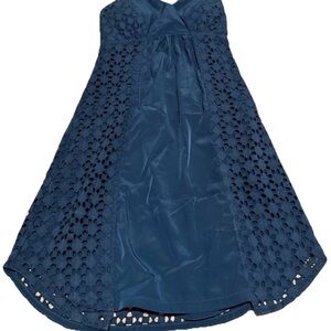 ATHLETA Dress XXS Marbella Eyelet Build In Bra Quick Dry Beach Travel Navy